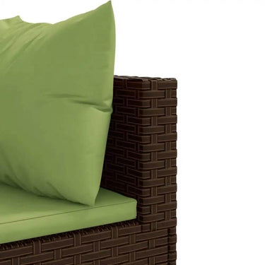 vidaXL Patio Lounge Set Brown PE rattan, powder-coated steel, polyester - Estalios